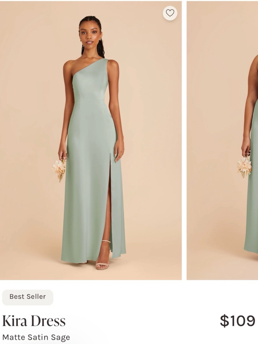 Birdy Grey Kira One-Shoulder Dress in Sage x 2